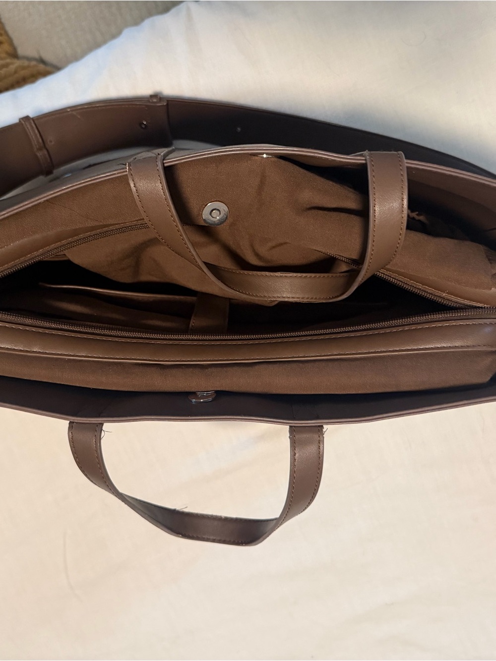 CALPAK leather laptop tote in espresso - Picture 4 of 7